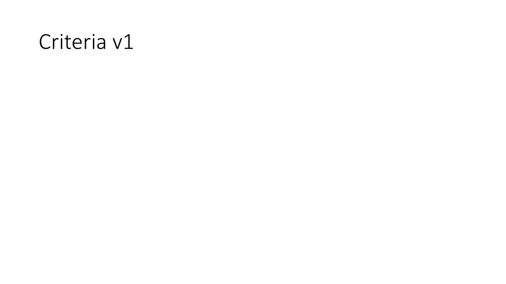 criteria v1