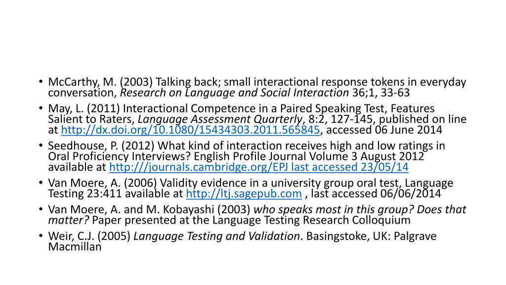 mccarthy m 2003 talking back small interactional