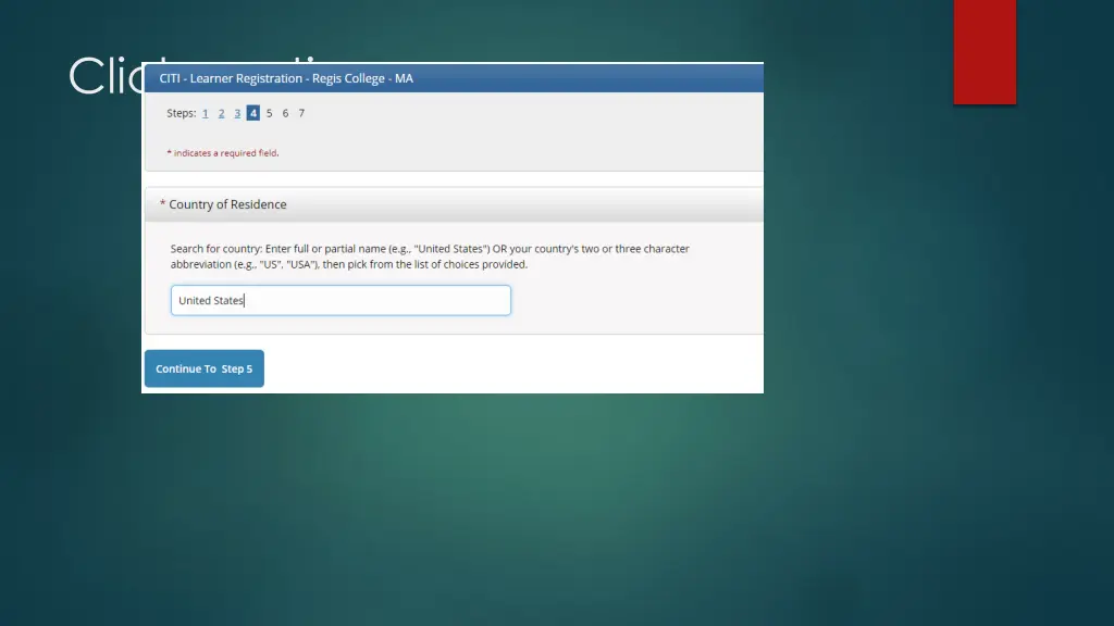 click continue 1