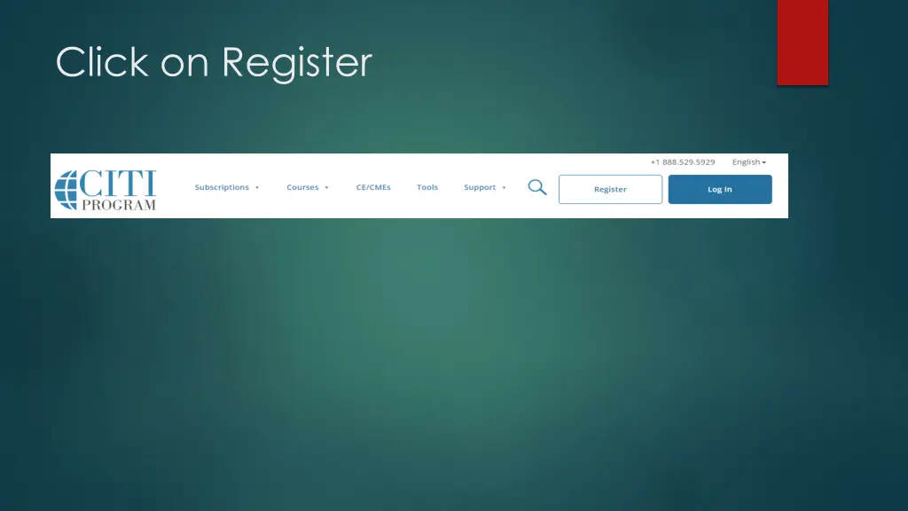 click on register