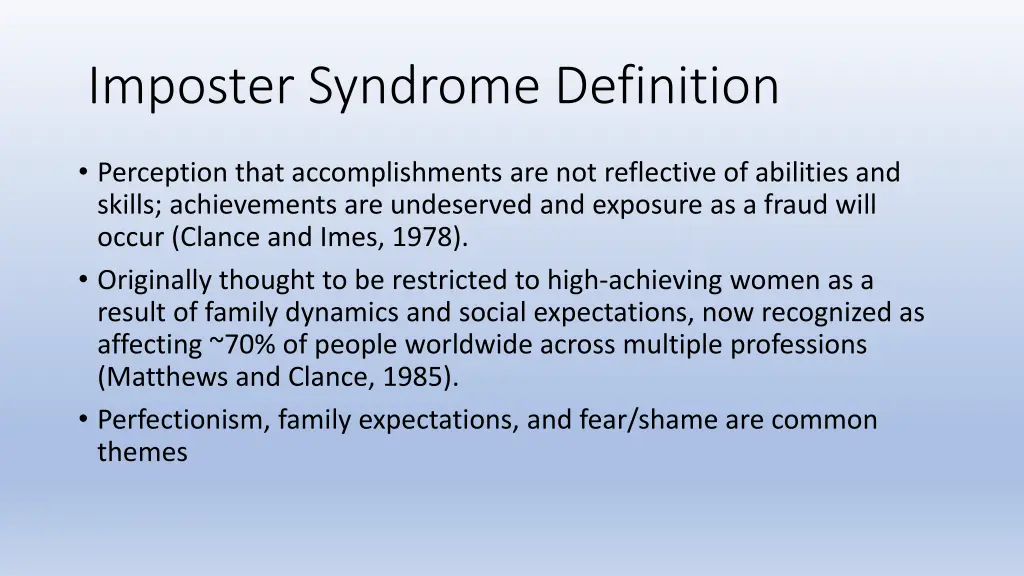 imposter syndrome definition