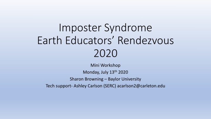 imposter syndrome earth educators rendezvous 2020