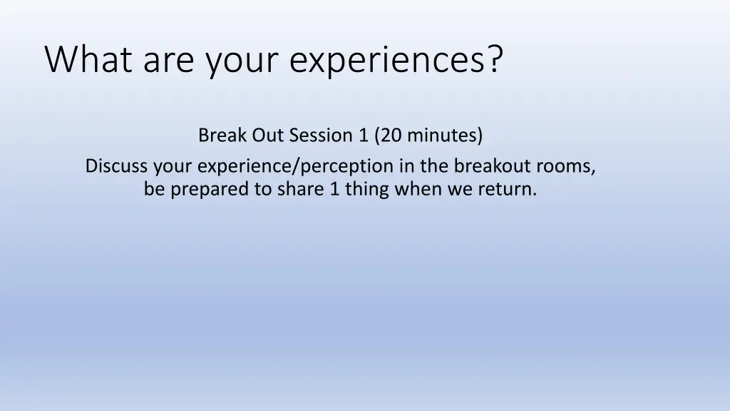 what are your experiences