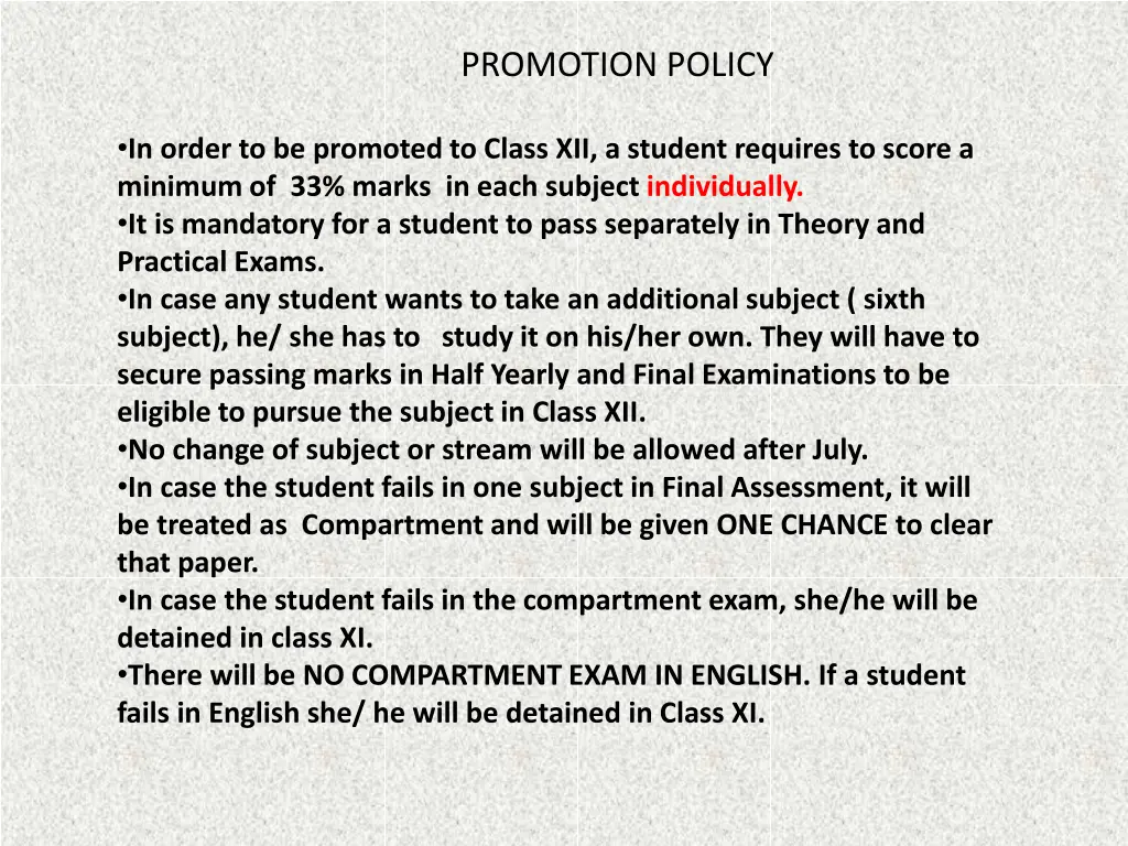 promotion policy