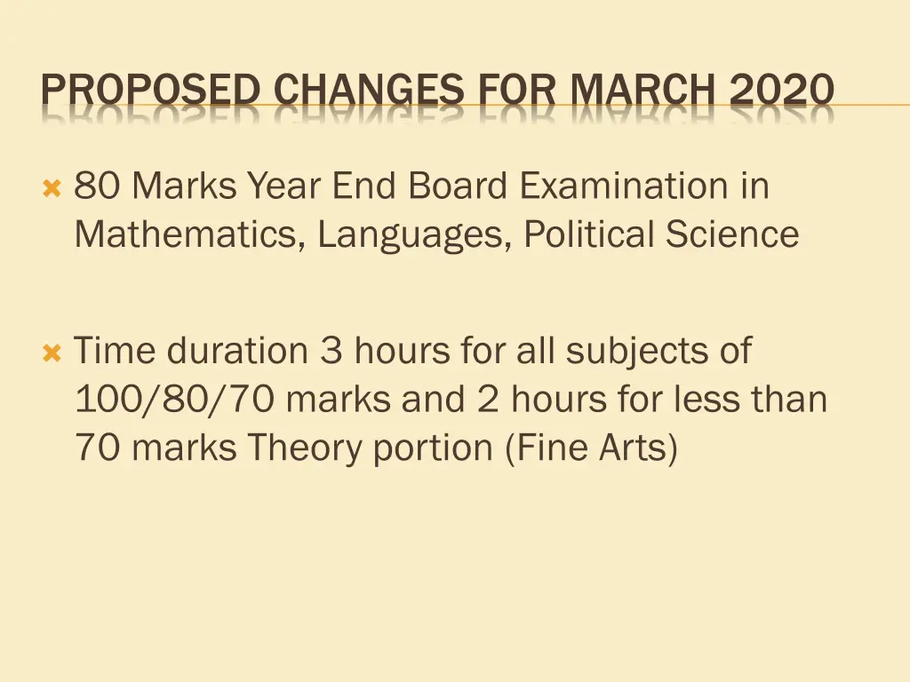 proposed changes for march 2020