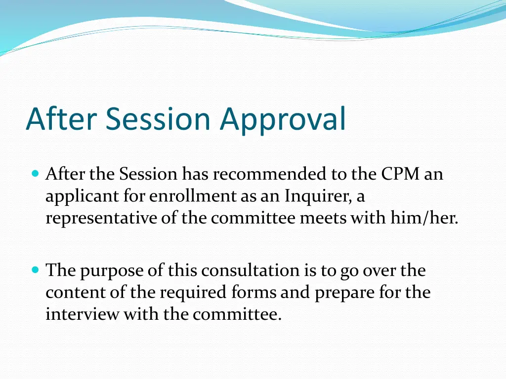 after session approval