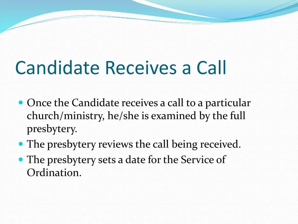 candidate receives a call