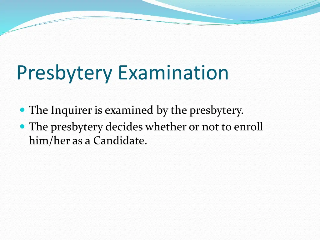 presbytery examination