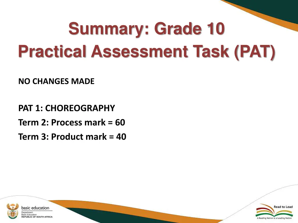 summary grade 10 practical assessment task pat