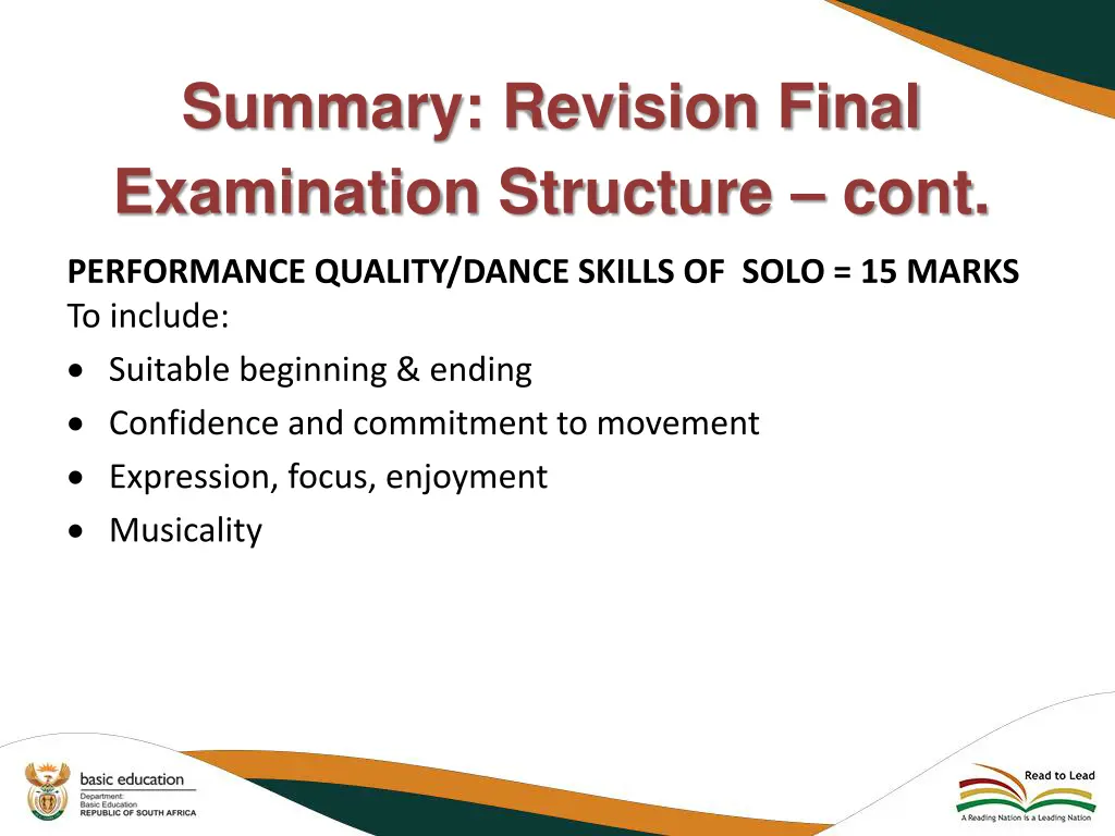 summary revision final examination structure cont 1