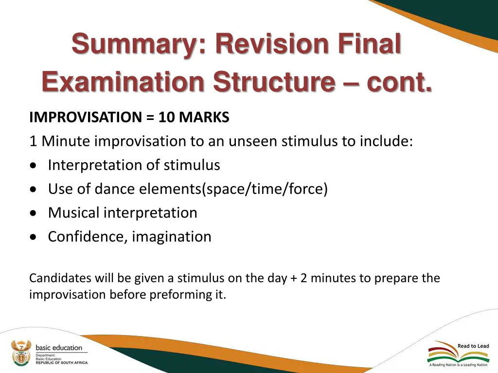 summary revision final examination structure cont 2