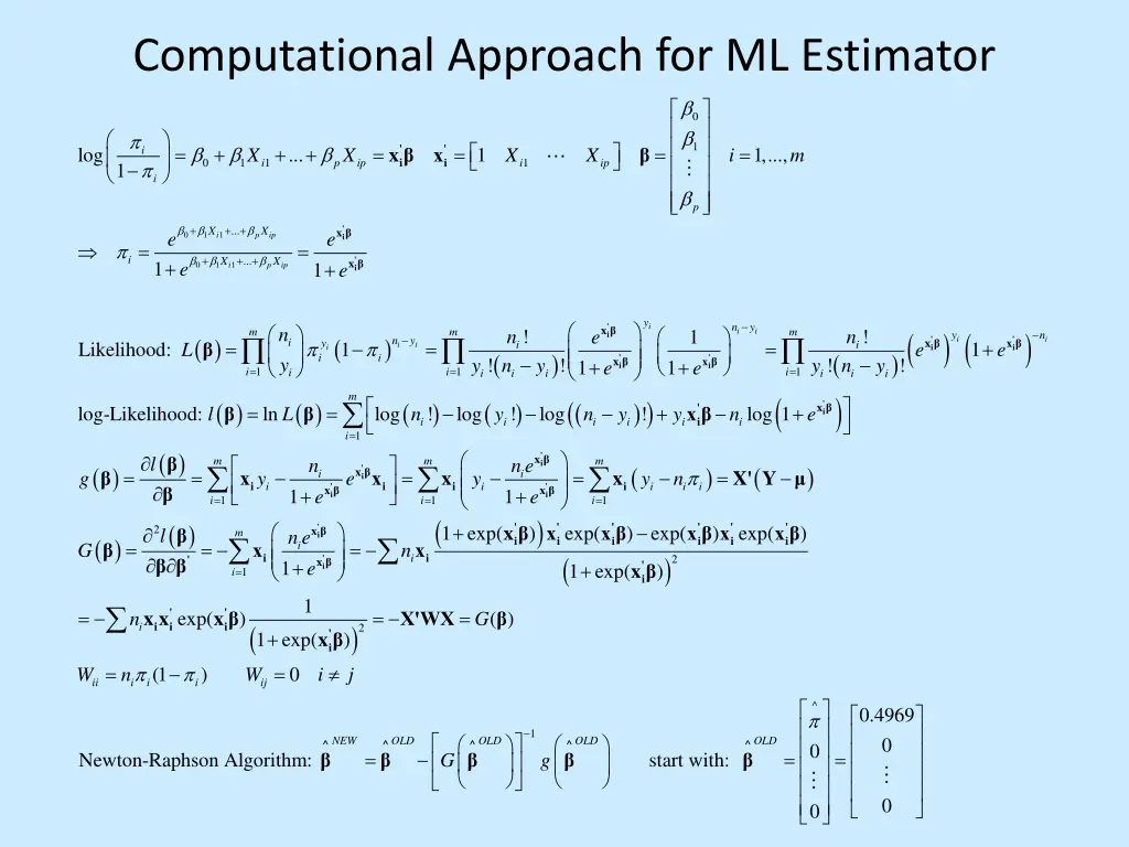computational approach for ml estimator