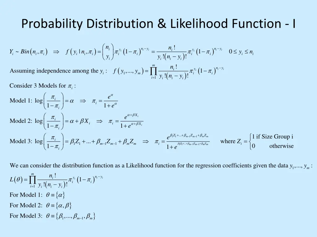 probability distribution likelihood function i