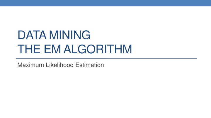 data mining the em algorithm
