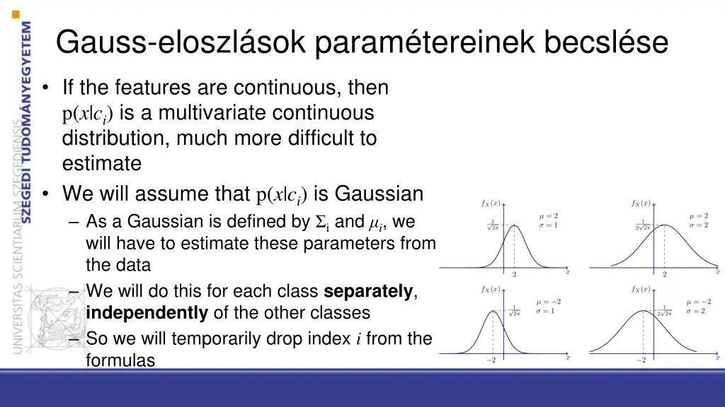 gauss eloszl sok param tereinek becsl se