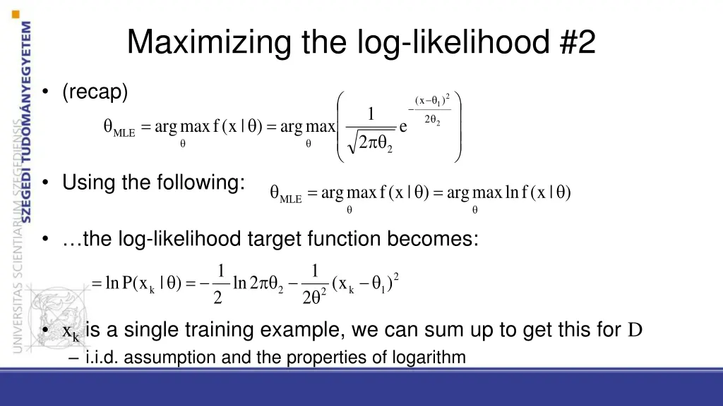 maximizing the log likelihood 2