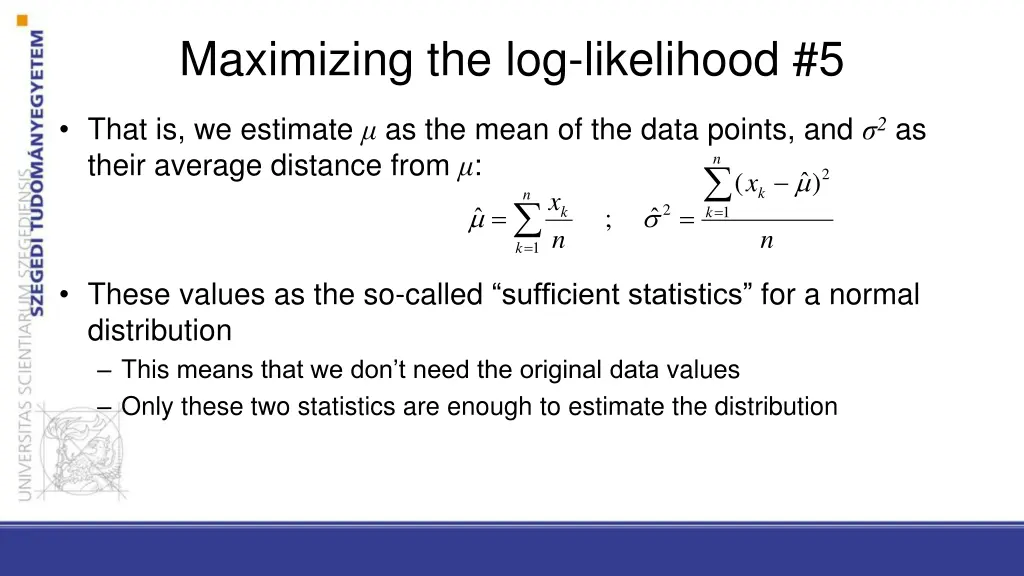 maximizing the log likelihood 5