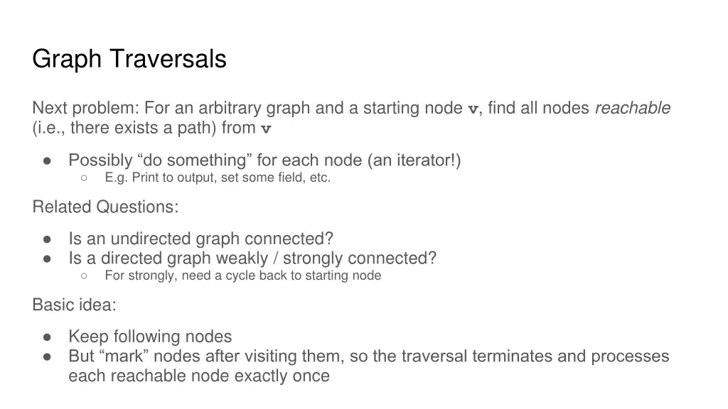 graph traversals