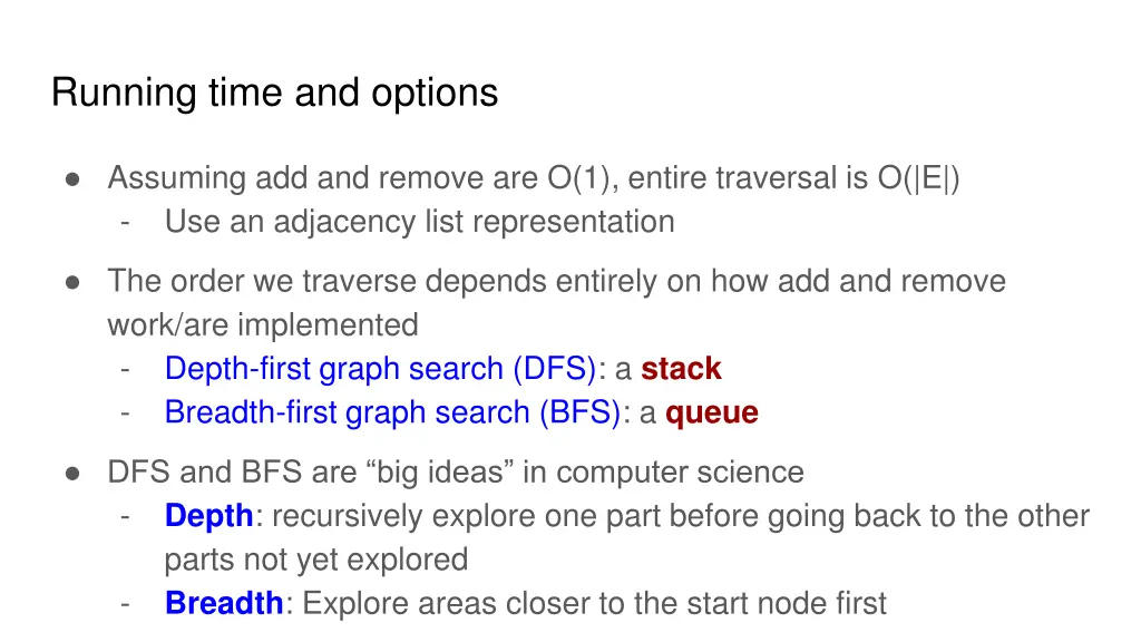 running time and options