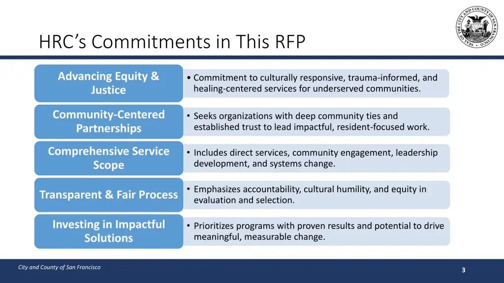 hrc s commitments in this rfp
