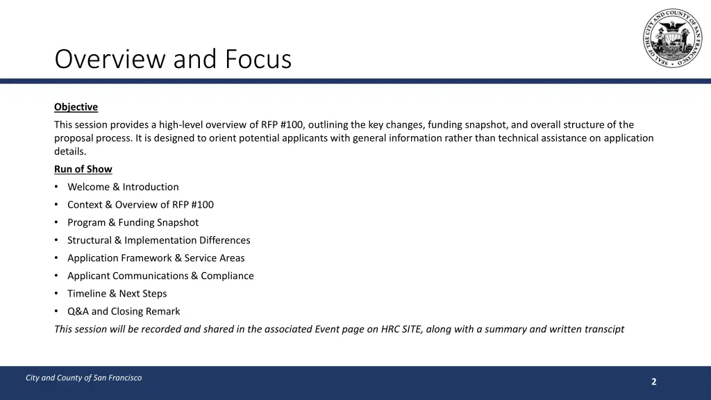 overview and focus