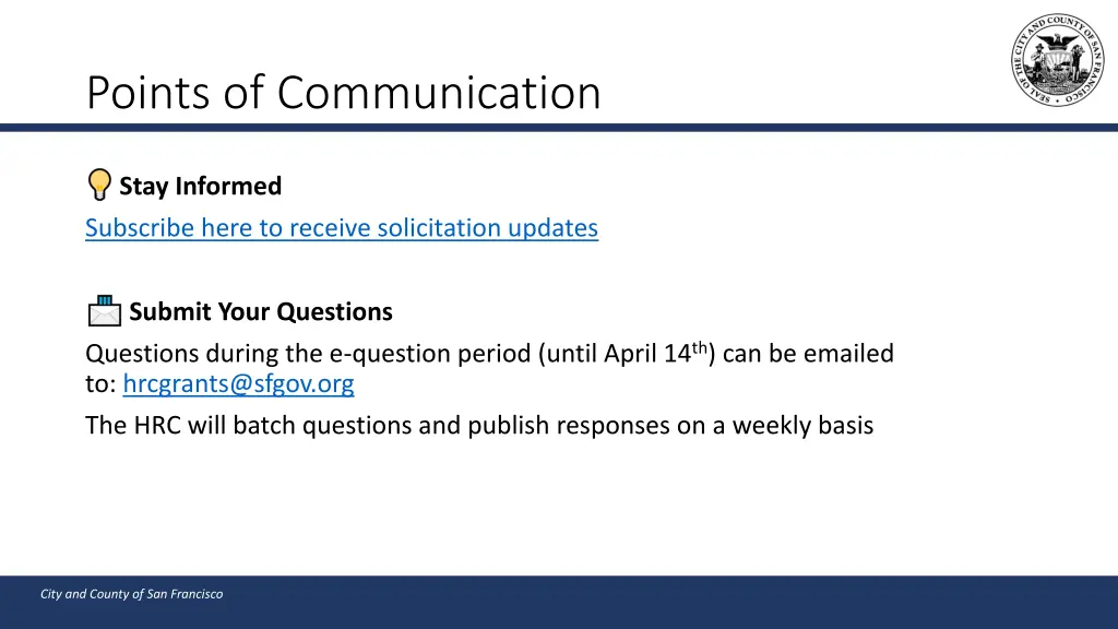 points of communication