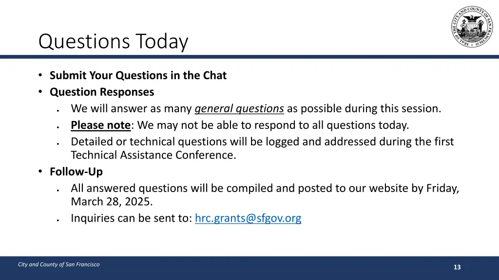 questions today