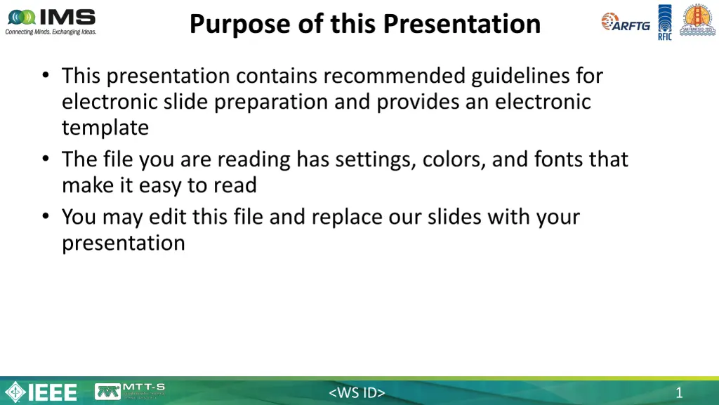 purpose of this presentation