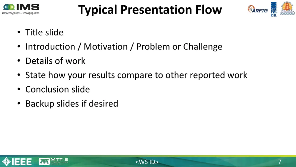 typical presentation flow