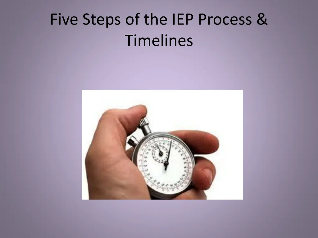 five steps of the iep process timelines