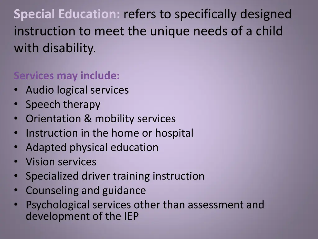 special education refers to specifically designed