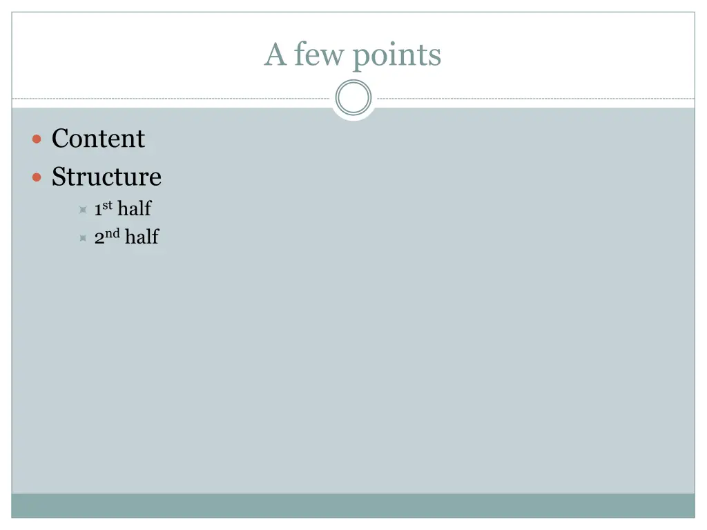 a few points
