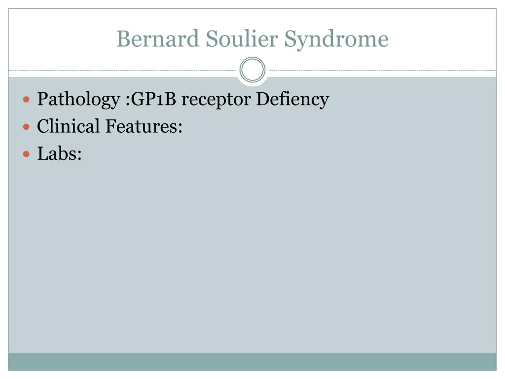 bernard soulier syndrome