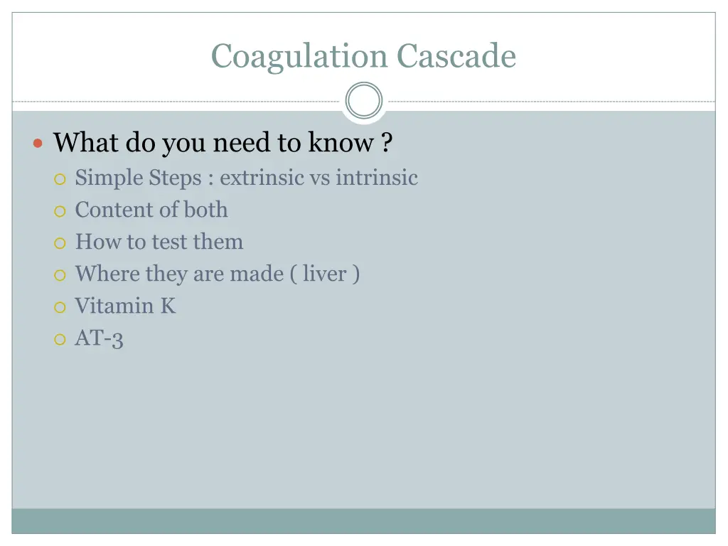 coagulation cascade