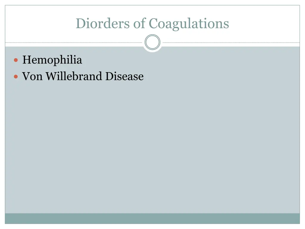 diorders of coagulations