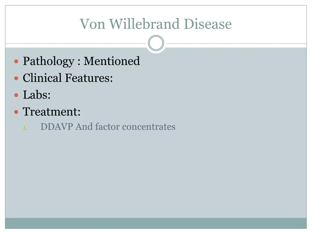 von willebrand disease 1