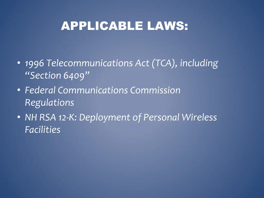 applicable laws