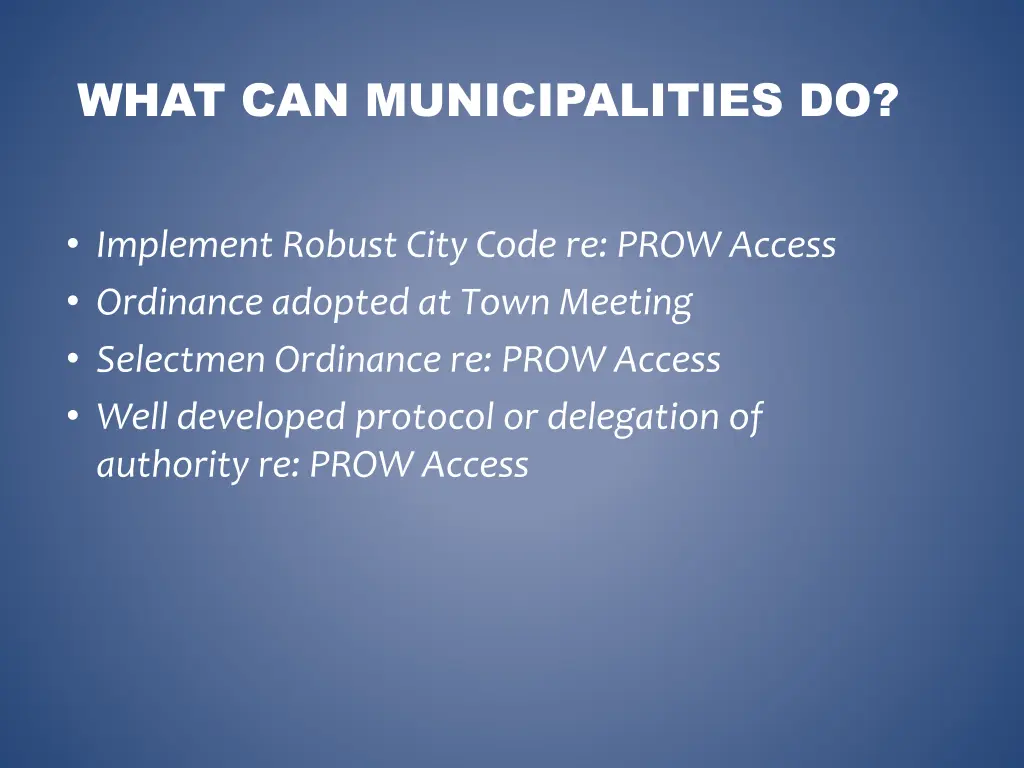 what can municipalities do 1