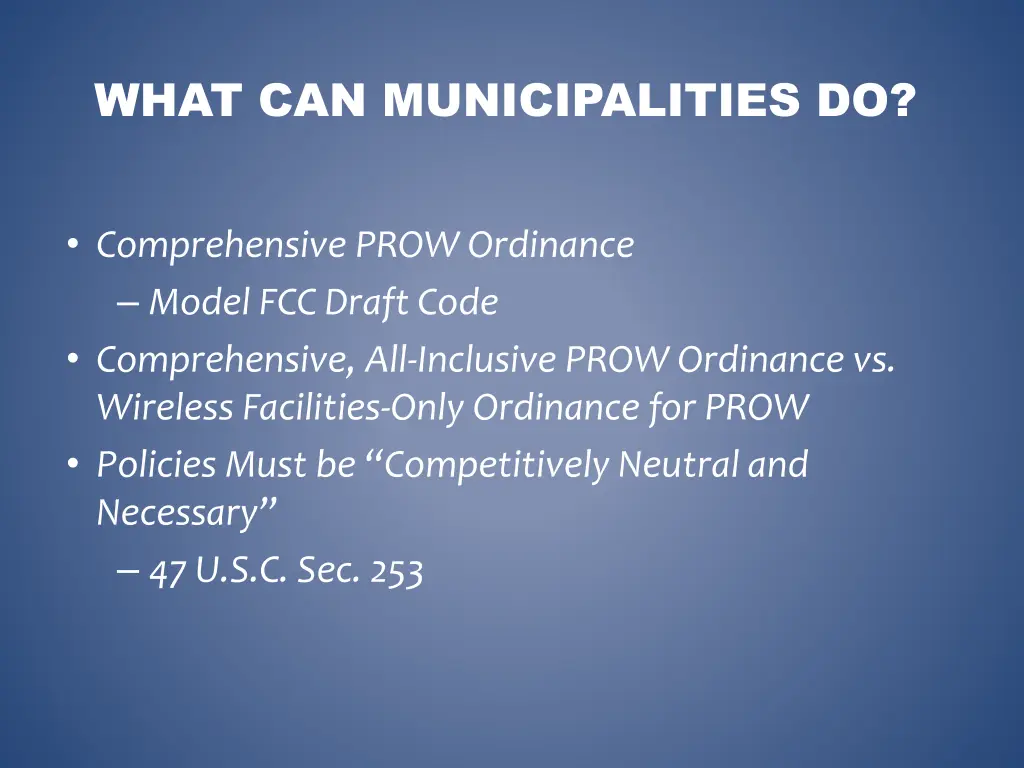 what can municipalities do