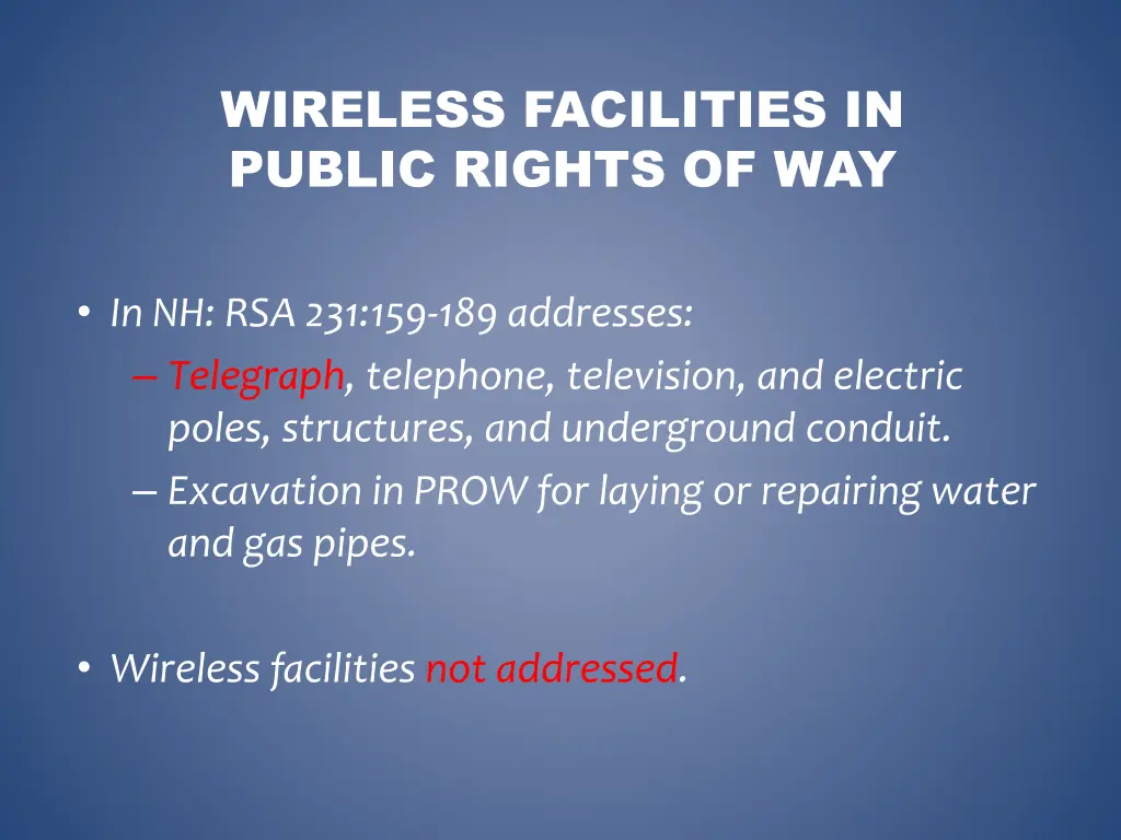 wireless facilities in public rights of way