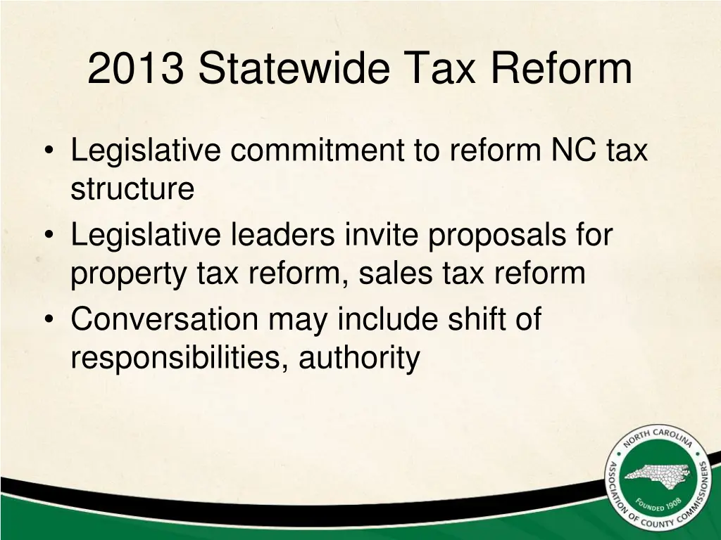 2013 statewide tax reform