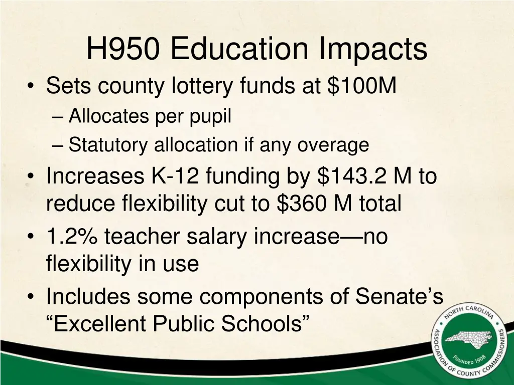 h950 education impacts sets county lottery funds