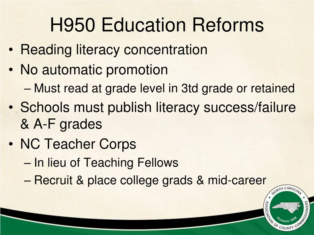 h950 education reforms reading literacy