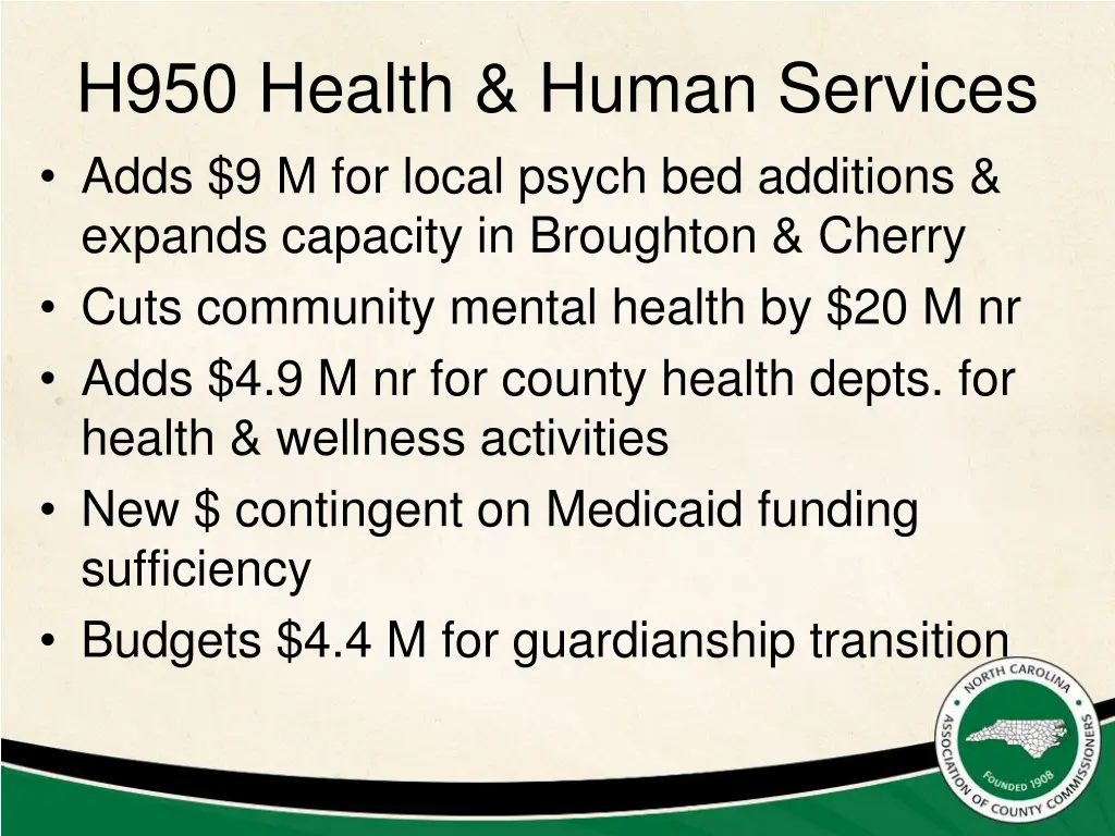 h950 health human services adds 9 m for local