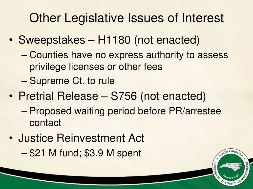other legislative issues of interest 1
