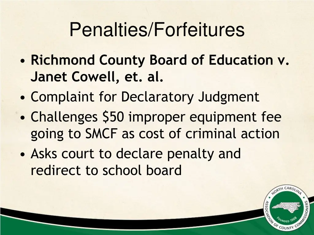 penalties forfeitures