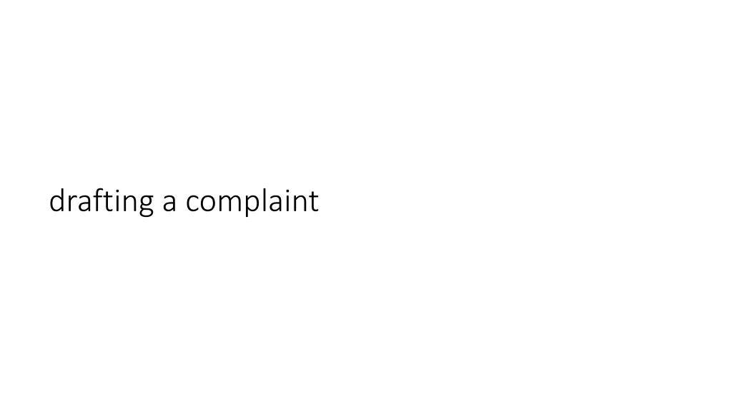 drafting a complaint