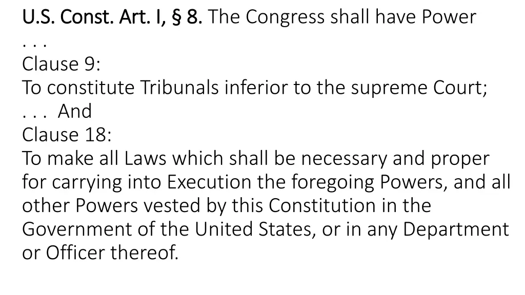 u s const art i u s const art i 8 8 the congress