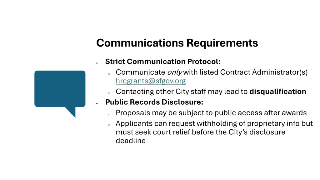 communications requirements