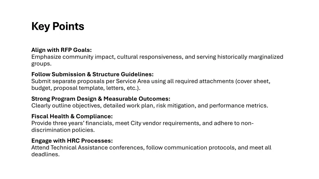 key points
